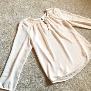 Beautiful Cream/Blush Long Sleeve Blouse